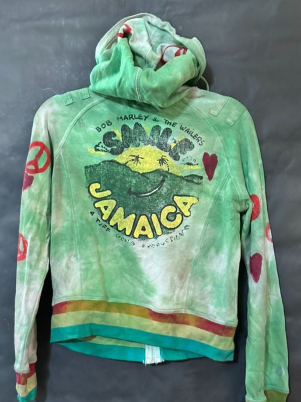 Catch a Fire Bob Marley Rare Jacket Size Large Upcycled Rare Sweatshirt Hoodie